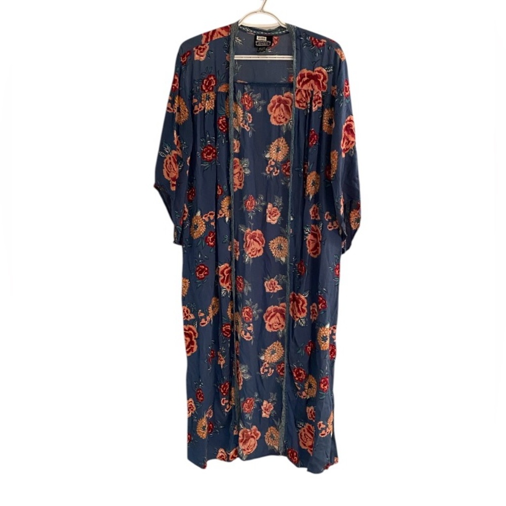 🚩 SOLD- Angie Floral Boho Duster Kimono. Size medium - Picture 1 of 10